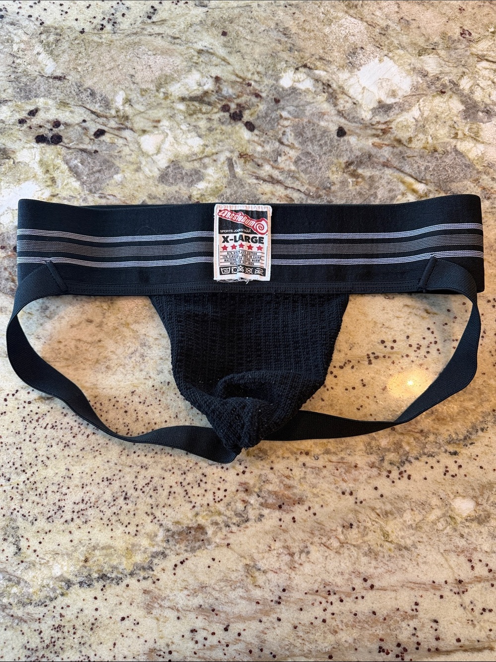 Aussiebum X-Large Black Athletic Jock - Classic Elastic Waist